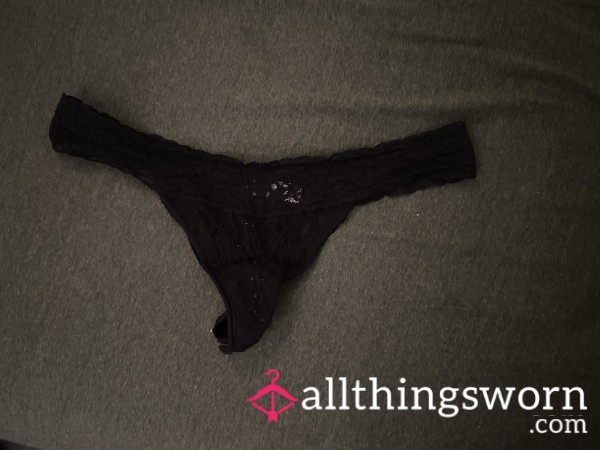 Well Loved Black Lace Thong