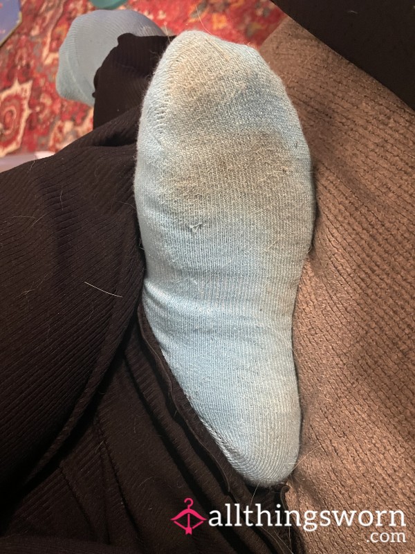 Well-Worn Blue Ankle Socks