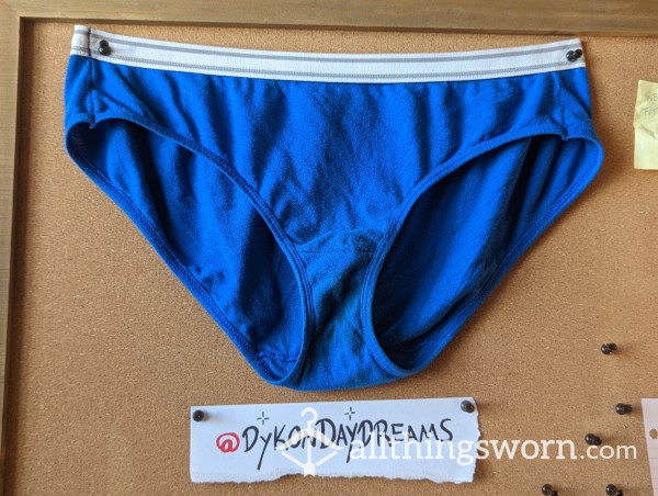 Well-Worn Blue Work-Out Panties!