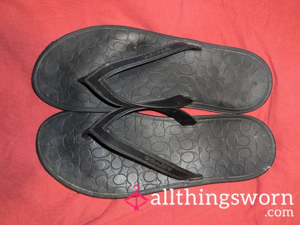 Well Worn Coach Flip Flops - Size 11 With Free Shipping