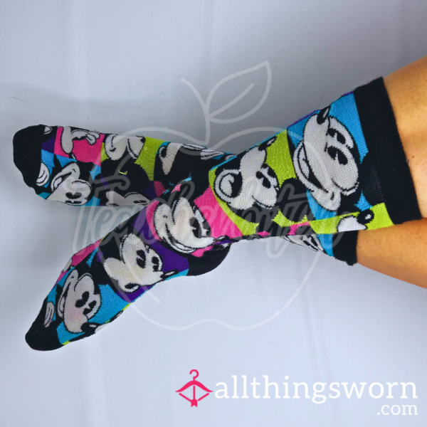 Well-worn Mickey Mouse Colorblock Crew Socks