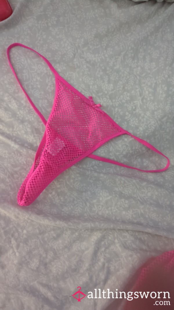Well Worn Pink Net Thong
