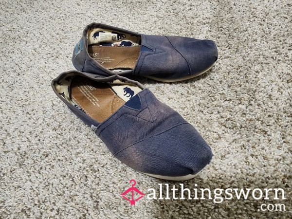 Well-Worn Stained Blue TOMS