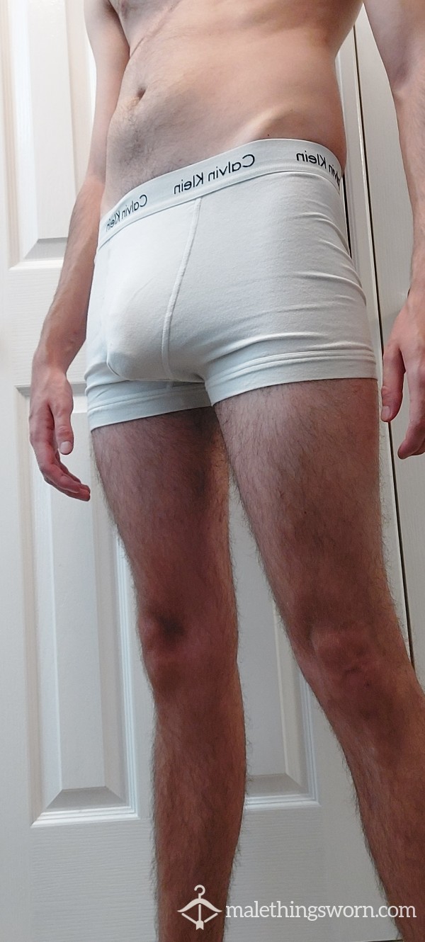 Well-worn White Calvin Klein Boxers Xxx