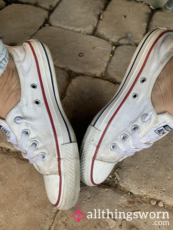 Well Worn White Converse