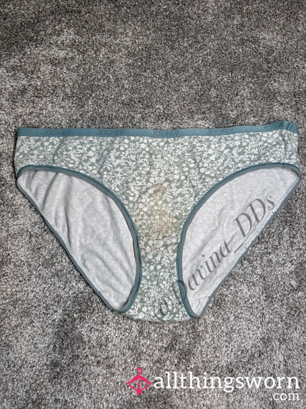 Well-Worn XXL Organic Cotton Green Flor*l Panties