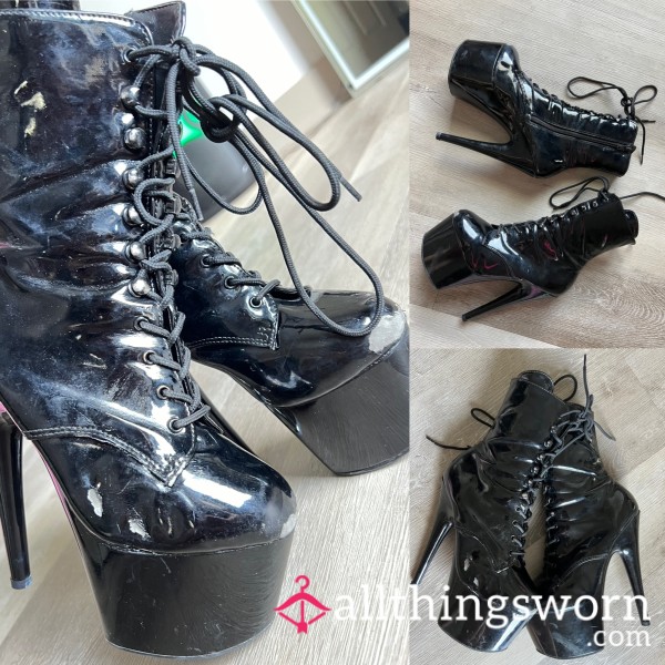 Wellworn Gothic Stripper Ankle Boots