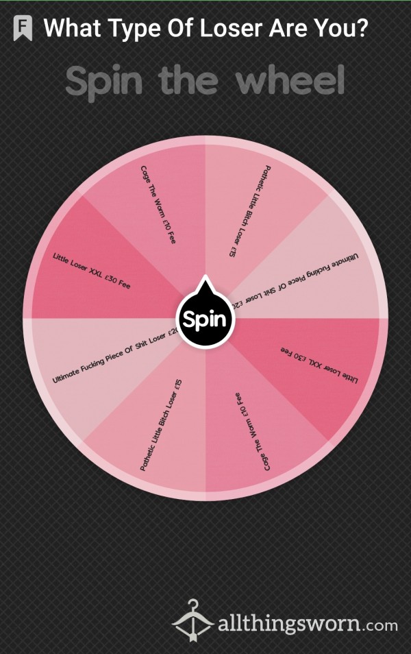 What Type Of Loser Are You? Spin To Find Out! LOSER FEE