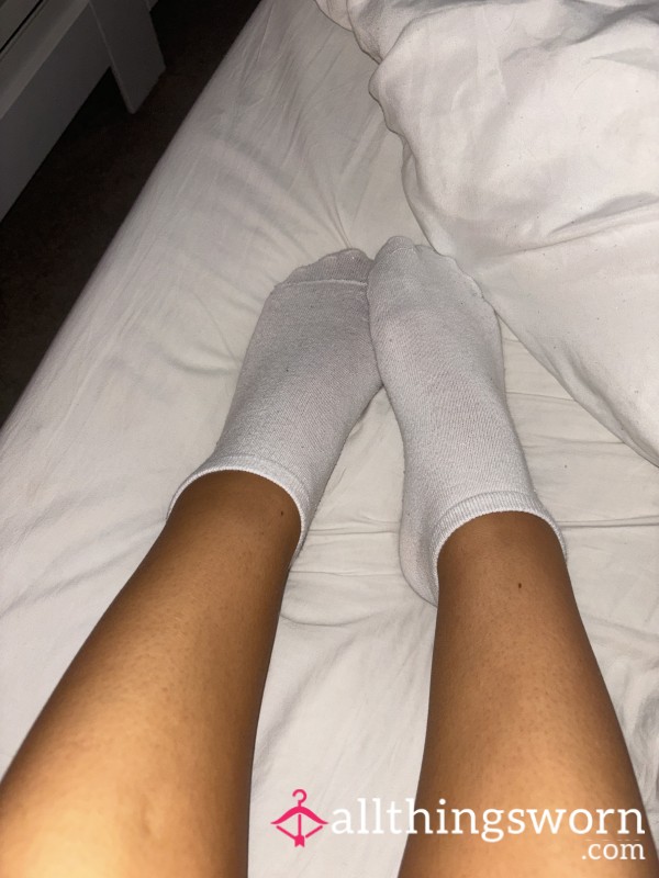 White Ankle Socks 🧦😈🤍