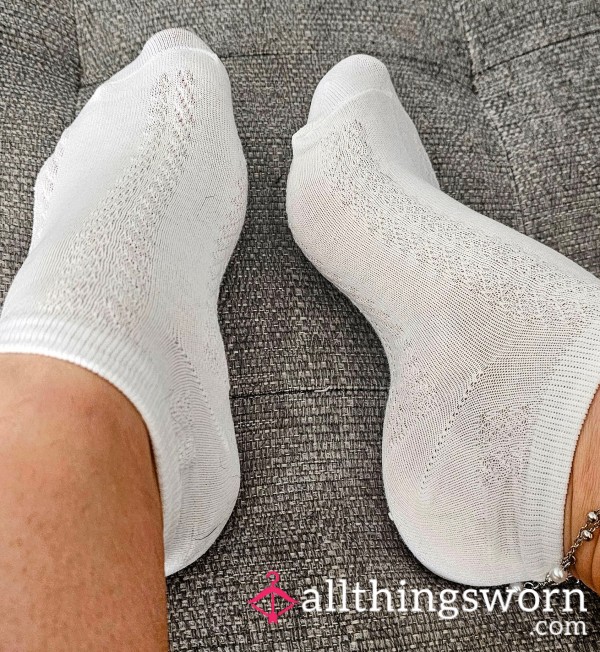 White Ankle Socks For Sale ! Dirty, Smelly, Well Worn Sweaty Socks....48 Hour Wear