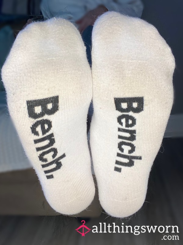 White Bench Ankle Socks