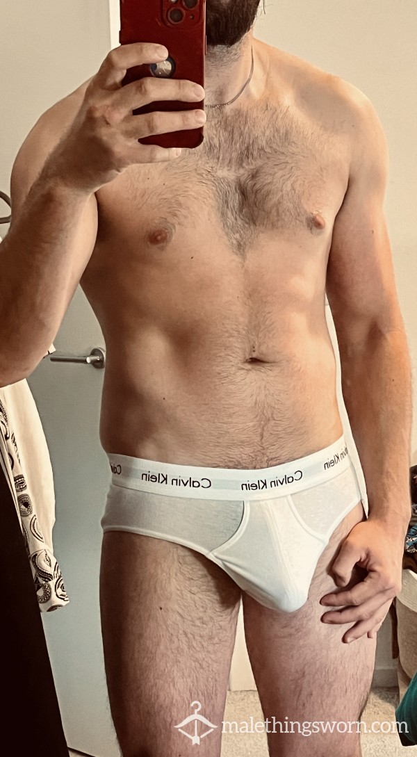 White CK Briefs - Worn - Medium