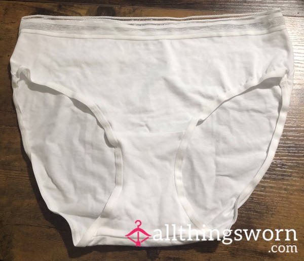 White Cotton Full Back Panties