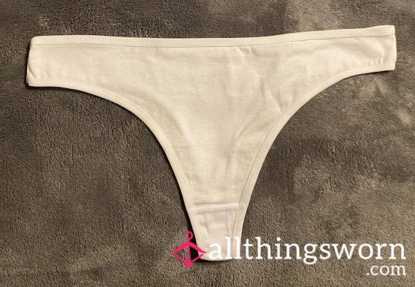 White Cotton Thong