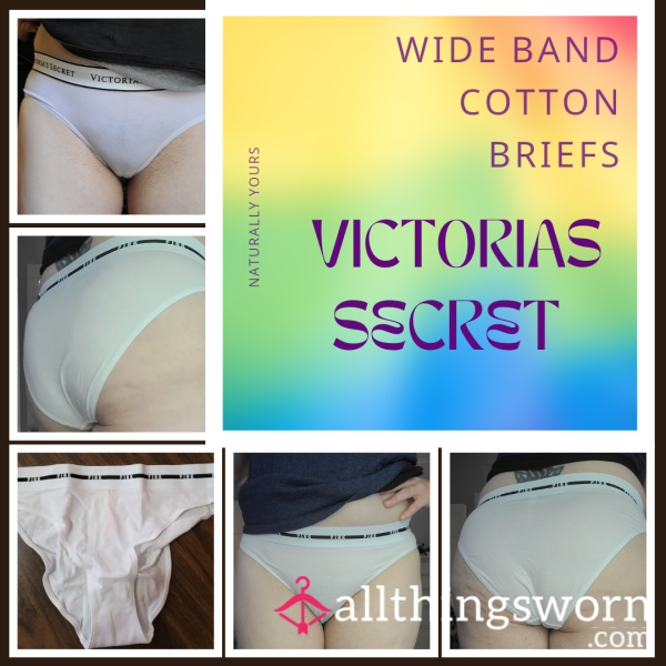 🤍 White Cotton Wide Waistband VS Panties ~ Worn To Your Liking