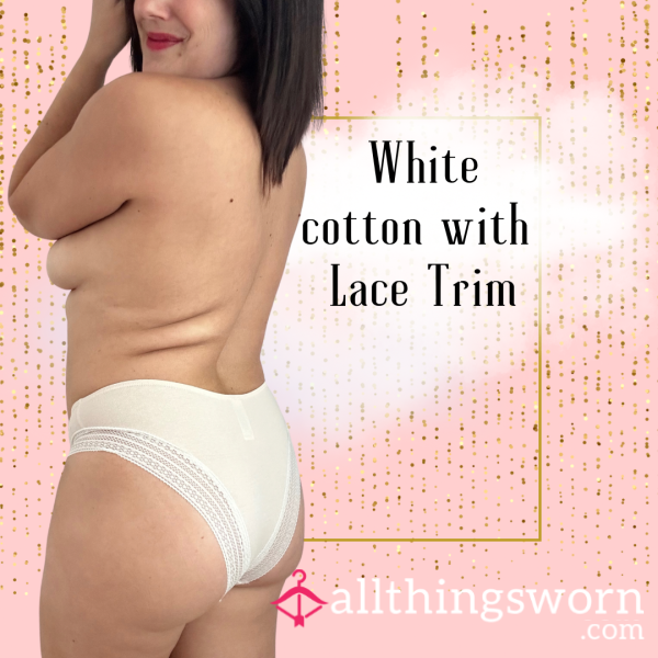 White Cotton With Lace Trim