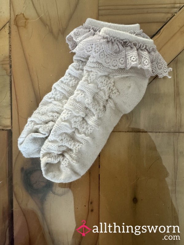 White Frilly Socks