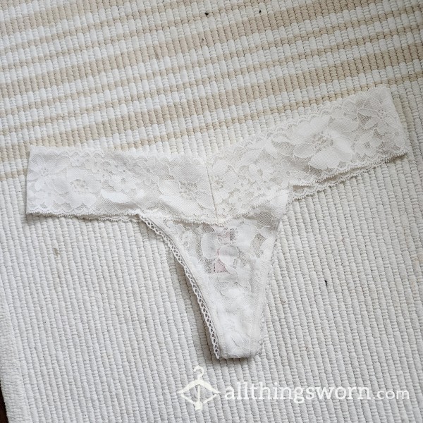 Small White Lace Hip Thong
