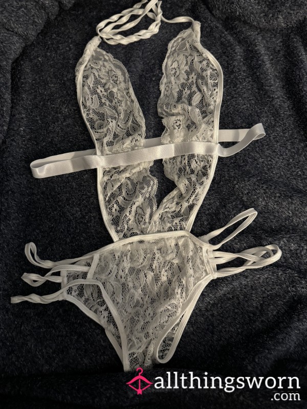 White Lace Teddy That I Will Wear For You.. Includes 24 Hours Of Wear.
