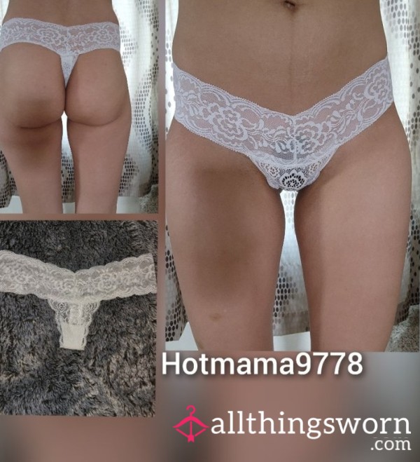 White Lace Thong