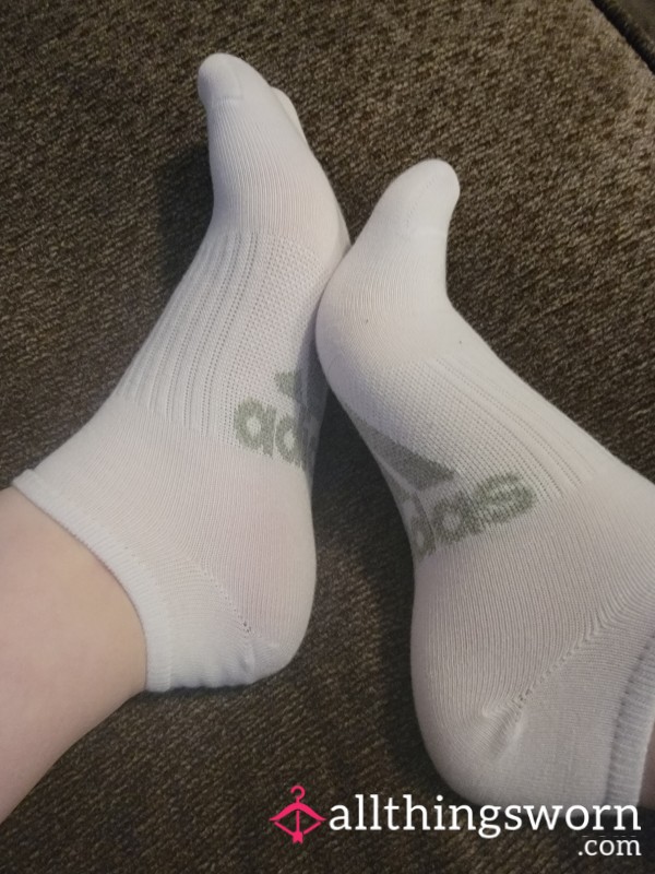 White Low-Cut Adidas Socks