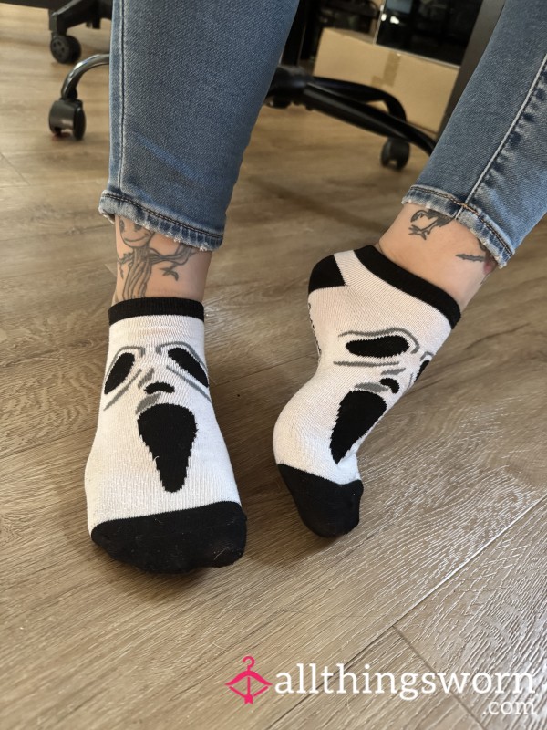 White N Black Ghost Face Socks