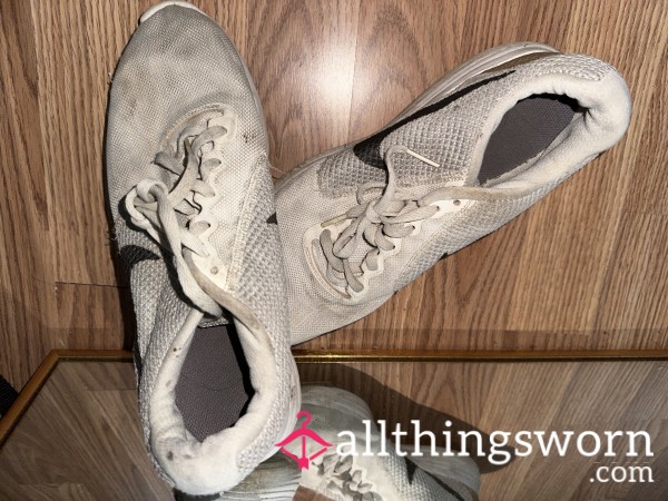 White Nike Sneakers Worn For 2 Years— Used For Trail Running