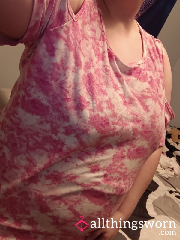 White & Pink Floral Cut Out Shoulder Dress Shirt- Size 3X