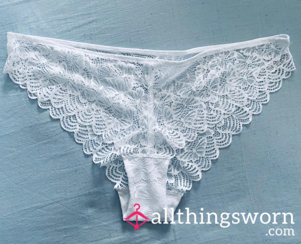 White Plus Sized Lacy Knickers