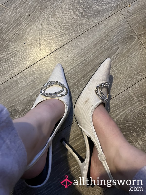 White Size 6 Pointy Heels