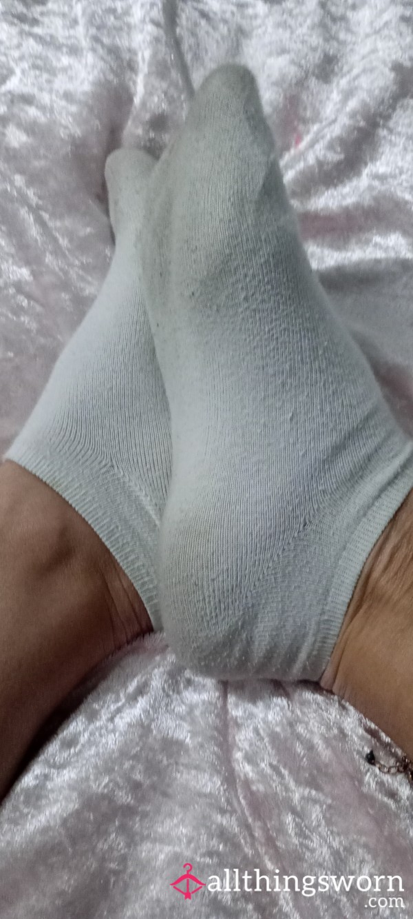 White Trainer Socks Worn For Days! 🥵💨