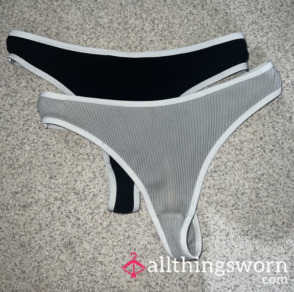 White Trim Thongs