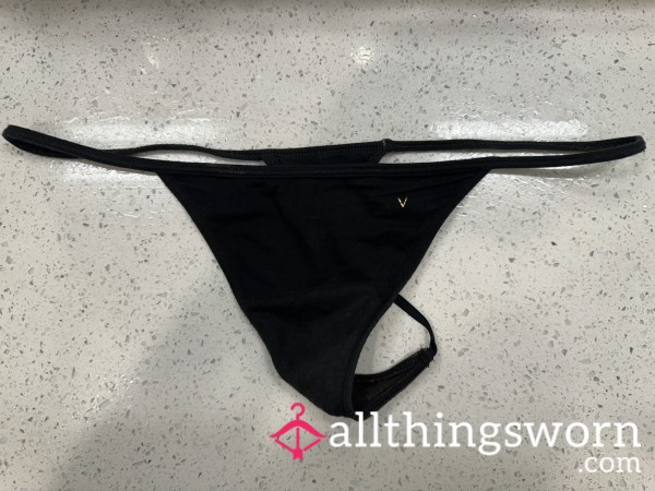 Worn And Ridden In Black Thong