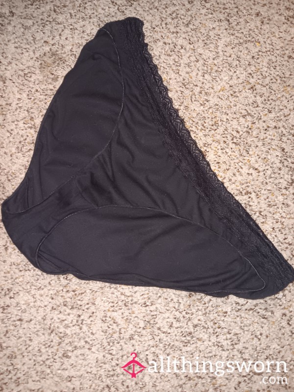 Worn Black Cotton Undies