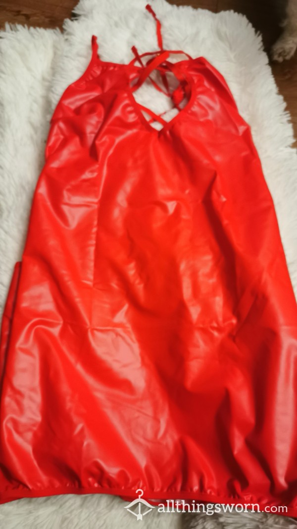 Worn For 12 Hour. Full Of My Sweat And Lady Scent. Very Sexy Red PVC Dress. Really Sexy £35. Size L. Any Extras Available £5 Each. 💯🔥🔥🔥