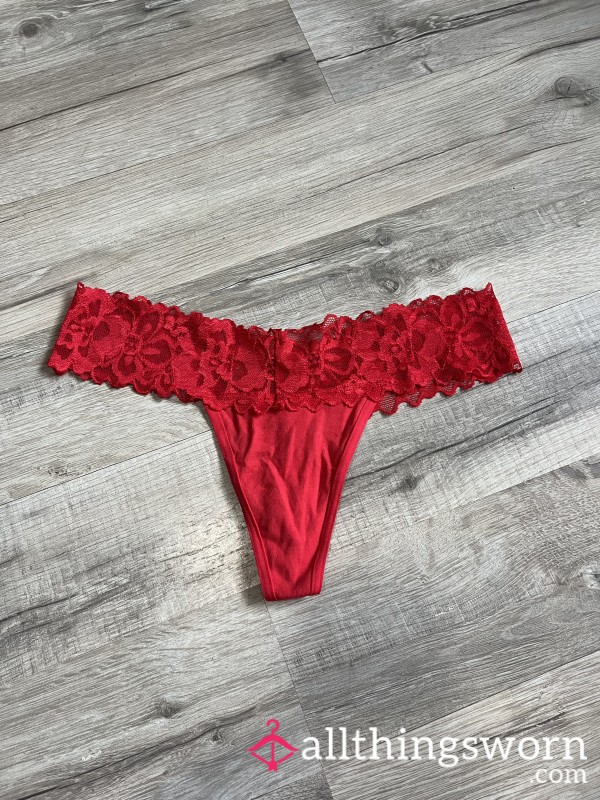 Worn Red Cotton Panties