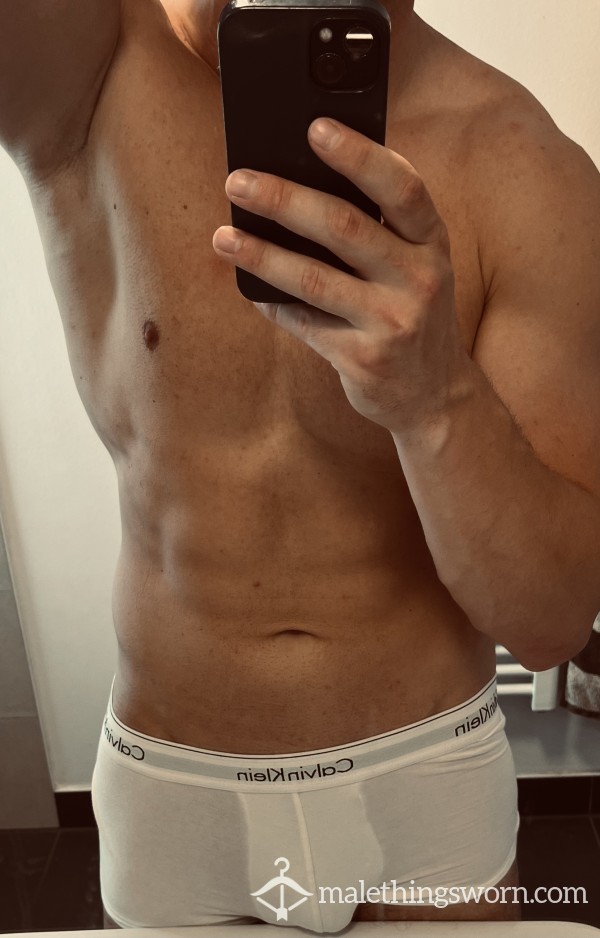 Worn White Calvin Boxers - Very Delicious!