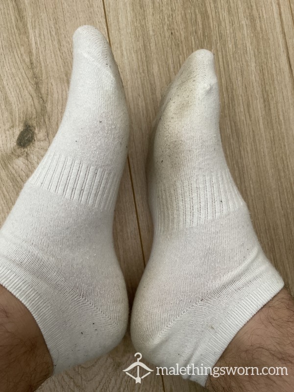 Worn White Trainer Socks