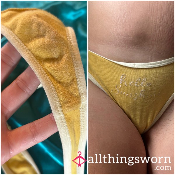Worn Yellow Cotton Thong