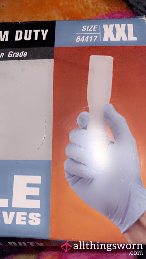 XL (2 Pairs) Used Blue Cleaning Disposable Gloves