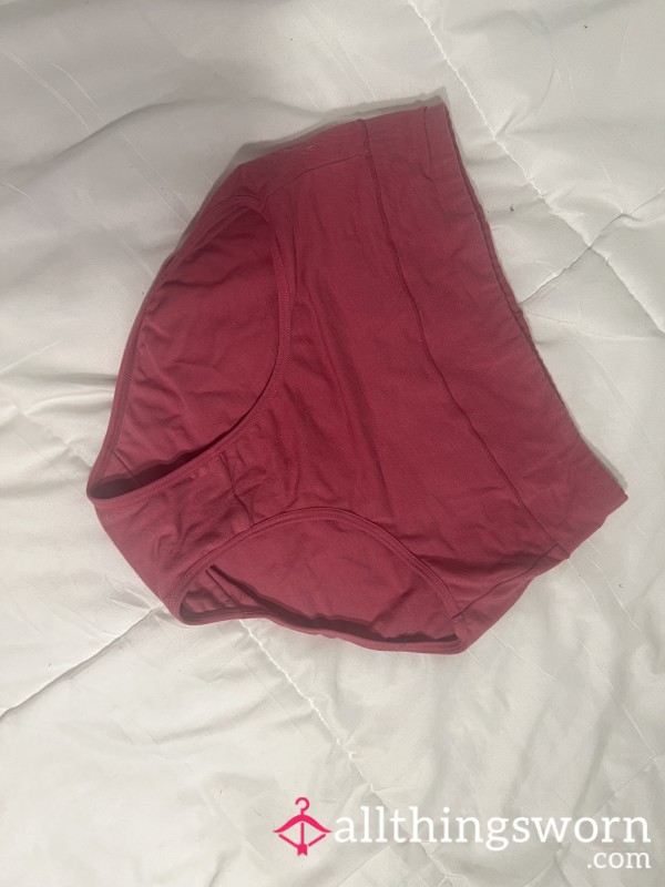 XS Pink Red Cute High Waist Panties