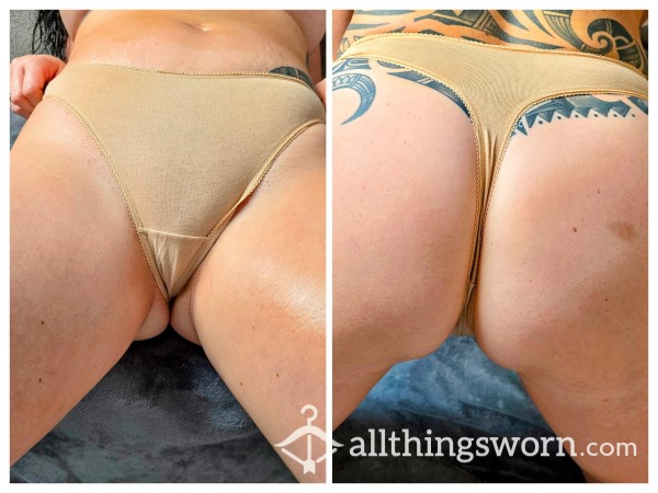 Thong For Sale ! - Well Worn Dirty Gold Thong Panties With Alex's Scent - 24 Hour Wear