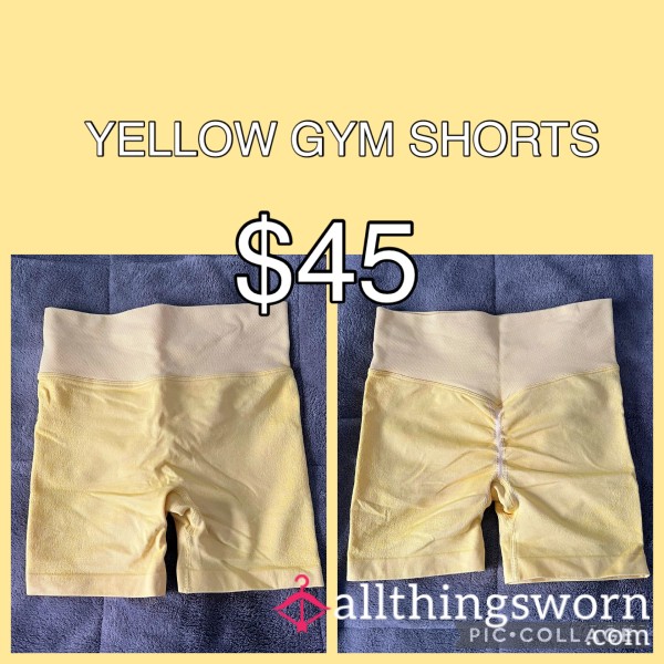 YELLOW GYM SHORTS