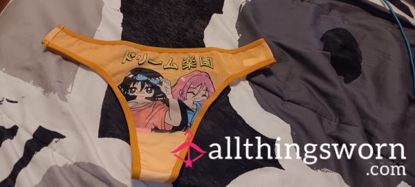 Yellow Kawaii Japanese Anime Girl Mesh Thong 💛 Size- L
